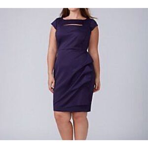 Lane Bryant Navy Ruched Side Cap Sleeveless Dress Size 20 NWOT